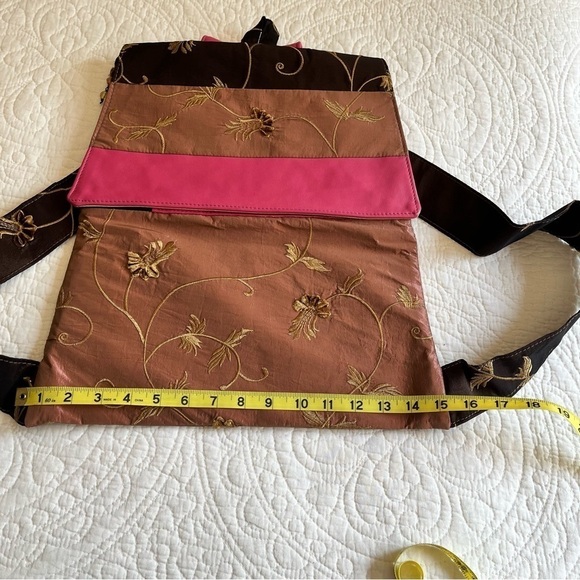 DAS Silky Flap Backpack Embroidered Women's Teen - Picture 7 of 13